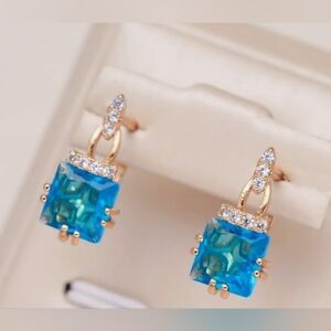 Elegant Blue and Gold Earrings Like Any 5 For $25